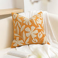 BlissBlush 20x20 Throw Pillow Cover, Mustard Yellow Square Decorative Cushion Cover for Couch Sofa, Floral Tufted Embroidered Velvet Farmhouse Accent Pillowcase (Cover Only)
