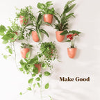 Make Good PlantPod Luxe - Self-Watering Wall Planters (Set of 6, Terracotta) - Easy to Water and Install - Lightweight - Design Your Own Vertical Garden - Wall Planters for Indoor Plants