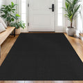 EARTHALL Woven Area Rug 4x6 Ft Washable Rugs for Entryway Non Slip Braided Throw Rugs Bedroom Carpet Cotton Entry Rug Cotton Floor Carpets for Bedroom Dining Room Living Room, Black/Grey