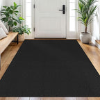 EARTHALL Woven Area Rug 4x6 Ft Washable Rugs for Entryway Non Slip Braided Throw Rugs Bedroom Carpet Cotton Entry Rug Cotton Floor Carpets for Bedroom Dining Room Living Room, Black/Grey