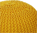 GDFStudio Poona Handcrafted Modern Cotton Pouf, Yellow 20 *20 *14