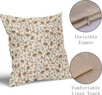 Brown Grey Gray Floral Pillow Covers 22x22 Set of 2 Vintage Rustic Old Style Cute Small Flower Print Decorative Outdoor Pillowcases Farmhouse Throw Cushion Case Decor for Couch Sofa Bed