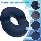 BlissTrends Donut Pillow Seat Cushion,Donut Chair Cushions for Postpartum Pregnancy & Hemorrhoids,Tailbone Pain Relief Cushion,Memory Foam Lifting Cushions for Office&Home Chairs (Blue)