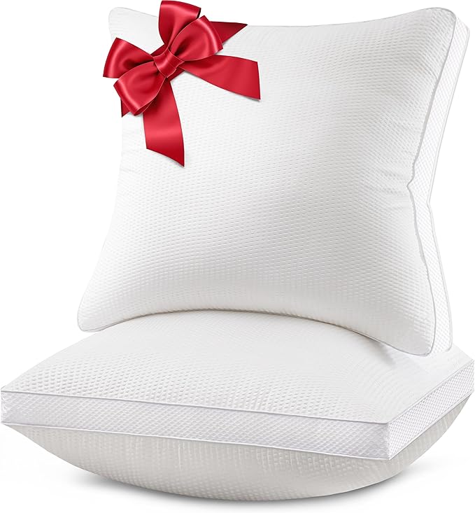 18x18 Pillow Inserts Set of 2, Down Alternative Throw Pillow Inserts with 100% Cotton Cover, Machine Washable Reading Pillows, Decorative Pillows for Bed, Sofa, and Couch