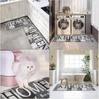 Arttown Farmhouse Anti-Fatigue Kitchen Rug Set of 2 Black Gray Wooden Cushioned Floor Standing Mat Waterproof Non-Slip Mat and PVC Ergonomic Comfort Foam Rug