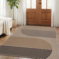 GarveeHome Modern Rainbow Easy Jute 3x5 Patio Rug, Indoor/Outdoor Patio & Entryway Mat, Washable Non-Slip Carpet for Mudroom, Farmhouse Decor, Front Door