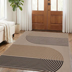GarveeHome Modern Rainbow Easy Jute Rug 5x7, Washable Area Rugs for Living Room Bedroom Farmhouse Dining Room, Contemporary Neutral Non Slip Non Shedding Floor Carpet for Office RV Patio