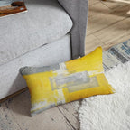 Britimes Throw Pillow Covers Modern Home Art Decor, 12 x 20 Inches Set of 2 Pillow Cases Decorative, Abstract Oil Painting Pillowcases for Bedroom, Living Room, Yellow Grey