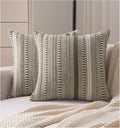 Boho Throw Pillow Covers 20x20 Inch Set of 2, Farmhouse Decorative Couch Pillow Cases, Green Accent Pillows of Bed, Sofa Bedroom Living Room Home Decor Cushion Cover