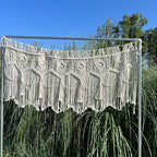 Macrame Wall Hanging Boho Woven Tapestry Valance Window Kitchen Macrame Curtain Door Divider Decoration Bedroom Home Macrame Curtains 55.1" Wx23.6 L