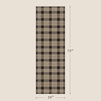 Entryway Rug Runners for Hallways Non Slip - 2x6 Jute Boho Runner Rug for Kitchen Floor, Indoor Outdoor Entrance, Hall Way, Washable No Shed Neutral Easy Jute Sisal Black and Tan Checkered Plaid