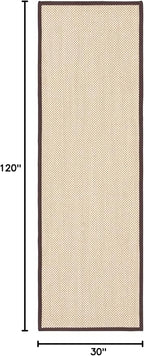 SAFAVIEH Natural Fiber Collection Runner Rug - 2'6" x 10', Maize & Brown, Sisal, Woven Design with Border (NF141C)
