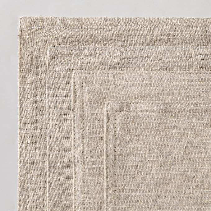 MIULEE Beige Linen Pillow Covers Pack of 4 Decorative Natural Solid Throw Pillow Covers Soft Accent Boho Farmhouse Couch Pillowcases Modern Spring Home Decors for Living Room Bed Sofa 18x18 Inch
