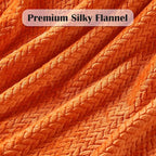 NEWCOSPLAY Super Soft Throw Blanket Orange Premium Silky Flannel Fleece Leaves Pattern Lightweight Bed Blanket All Season Use (Orange, Throw(50"x60"))