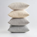 Topfinel 4 Packs Neutral Decorative Throw Pillows Covers 18x18 Inch for Living Room Couch Bed Sofa, Rustic Farmhouse Boho Home Decor, Soft Plush Striped Corduroy Square Cushion Case 45x45 cm