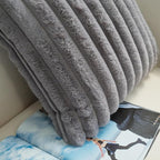 JOJUSIS Pack of 2 Faux Fur Plush Decorative Throw Pillow Covers Couch Cushion Case Soft Pillowcases (Grey, 22 x 22-Inch)