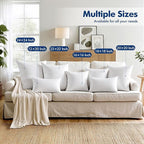MIULEE Set of 4 Throw Pillow Inserts 12x20 Inches, 100% Virgin Filling Nowoven Pillow Inserts for Couch Sofa Living Room