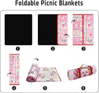 Extra Large Picnic Blankets Waterproof Foldable (80"x 80") Axolotl Beach Blanket Waterproof Sandproof,3-Layer Thicking Mat Outdoor Packable Camping Blanket