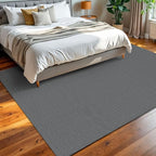 KOZYFLY Washable Area Rug 6x9 ft Rubber Backed Non Slip Rugs for Living Room Braided Cotton Bedroom Rug Woven Office Rugs Indoor Floor Carpets for Dining Bedroom Living Room, Grey/Dark Grey