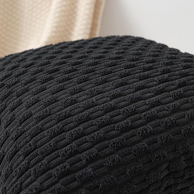 Kevin Textile 14x24 Inch Pillow Cover 1 Pack Boho Decorative Soft Striped Corduroy Lumbar Farmhouse Accent Rectangle Cushion Case for Living Room Couch Sofa Bed, Black