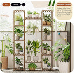 Bamworld Large Plant Stand Indoor Tall Plant Shelf Outdoor Corner Plant Holder for Multiple Plants Flower Stands for Living Room Balcony and Garden