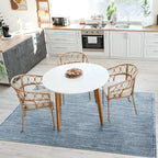 LUXE WEAVERS Solid Machine Woven Blue 6x9 Area Rug, Indoor Stain-Resistant Carpet