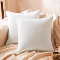 Amazon Basics Faux Linen Throw Pillow Covers with Hidden Zipper Closure, 22 × 22in, White, Pack of 2