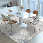 Washable Rugs 8x10 Area Rugs for Living Room - Modern Abstract Rugs for Bedroom,Dining Room,Large Soft Low Pile Carpet with Non Slip Rubber Backing,Neutral Accent Nursery Rug- Beige Blue