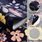 Lahome Floral Entryway Rug, 2X3 Washable Kitchen Rug Non-Slip, Ultra-Thin Soft Door Mat Indoor Entrance Stain Resistant Boho Small Throw Carpet for Bathroom Bedroom Flore (2x3ft,Purple)