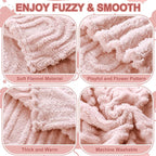 8 Pcs 3D Boho Baby Blanket for Girls Boys Fluffy Toddler Blanket Soft Warm Newborn Toddler Receiving Crib Stroller Blankets Infant Gift for Baby Shower, 32" x 24" (Rainbow)