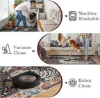 Moynesa Tiger Washable Area Rugs 8x10, Large Boho Rugs for Living Room, Vintage Non Slip Dining Room Rugs for Under Table, Ultra Thin Soft Floor Carpet for Office Bedroom, Puce Red