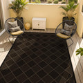 Dark Brown Diamond Checkered Easy Jute Rug 4x6, Non Slip Stain Resistant Checkerboard Area Rug, Low Pile Indoor Outdoor Carpet for Entryway, Living Room, Porch & Office, Mid-Century Modern Style Decor