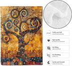 Abstract Tree of Life Throw Blanket - 40x50in,Ultra Soft, Cozy Lightweight Flannel,Retro Artistic Spiral Floral Blankets - Gifts for Women & Nature Lovers,for Couch Home Living Room Decor