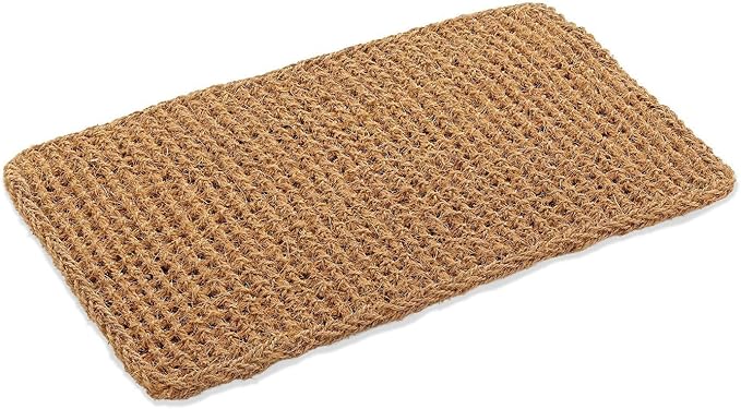 Kempf Dragon Weave Coco Coir Doormat, 22" x 36", Hand-Twisted Interwoven Fibers, Breathable Woven Backed Scraper Mat for Indoor Outdoor Entryways