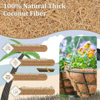 Legigo 4 Pack 18 Inch Hanging Basket Coco Liners Replacement, 100% Natural Round Coconut Coco Fiber Planter Basket Liners for Hanging Basket Flowers/Vegetables