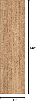 Unique Loom Braided Jute Collection Area Rug - Dhaka (2' 7" x 10' Runner, Natural)