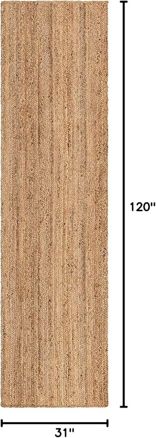 Unique Loom Braided Jute Collection Area Rug - Dhaka (2' 7" x 10' Runner, Natural)