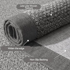 Front Door Mat 2'x3', Jute Like Non-Slip Indoor Mat Entrance, Woven Washable Doormat for Front Indoor Entryway, Grey