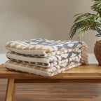 DII California Casual, Colby Southwest Woven Throw, French Blue & Stone, 50x60