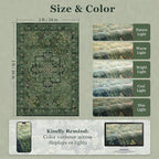 Tranditional Dark Green 2x3 Kitchen Rugs Washable Non Slip, Vintage Boho Distressed Medallion Door Mat Indoor Entrance Entryway, Small Low Pile Rugs for Bedroom/Bathroom Vanity/Laundry Room