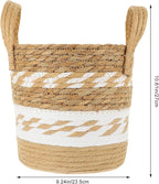 Large Seagrass Plant Basket Woven Planter for Indoor Outdoor Plants Handmade Straw Storage Pot with Handle Natural Boho Decorative