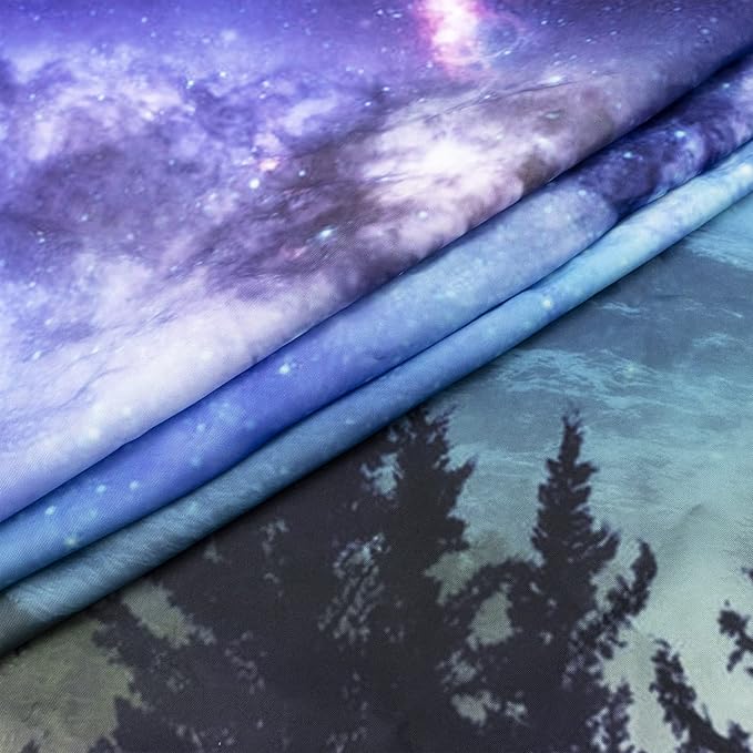 LB Black Wolf Tapestry Forest Mountain and Blue Ocean Wall Tapestry Moon in Starry Sky Tapestries for Bedroom Living Room College Dorm Wall Decor,78Wx60H inches