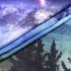 LB Black Wolf Tapestry Forest Mountain and Blue Ocean Wall Tapestry Moon in Starry Sky Tapestries for Bedroom Living Room College Dorm Wall Decor,59Wx51H inches