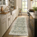 2'x6' Washable Runner Rug Utral Soft Lightweight Vintage Boho Distressed Non-Slip Backing,Low Pile Stain Resistant Farmhouse Rug for High-Traffic Hallway, Kitchen & Laundry