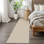 EARTHALL Woven Runner Rug 2.6x8 Ft Washable Runners for Hallways Wide Non Slip Rubber Backed Kitchen Runner Braided Indoor Floor Carpet for Entryway Hallway Kitchen Bedroom, Beige/Khaki