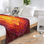 Red Mandala Throw Blanket Bright Circular Ethnic Pattern Native Indian Ornament Blanket for Sofa Bed Couch Chair Or Dorm 70"x80"