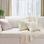 Topfinel Cream White Decorative Throw Pillow Covers 18x18 Inch Set of 4 for Living Room Couch Bed Sofa, Boho Natural Farmhouse Home Decor, Soft Plush Corduroy Cute Square Beige Cushion Case 45x45 cm