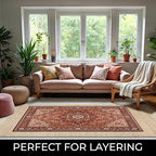 5' x 8' Jute & Wool Area Rug Handwoven Mini Check Pattern with 4-Inch Border – Natural Farmhouse Living Room, Dining & Bedroom Rug, Neutral Flatweave Indoor Décor (5' x 8')