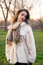 Achillea Reversible Paisley Pashmina Rave Scarf – Exotic Indian Shawls and Wraps for Evening Dresses, Festivals, All Seasons