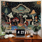 Yeoiat Mushroom Tapestry Hippie Tapestry for Bedroom Cute Tapestries Aesthetic Wall Tapestries Hanging for Bedroom Dorm Living Room (Mushroom, 70.00" x 90.00")